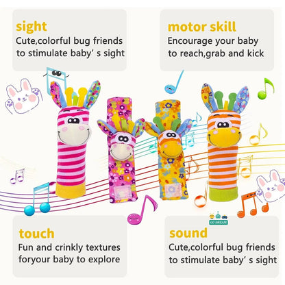 Infant Wrist Rattle Socks: Early Educational Sensory Toy