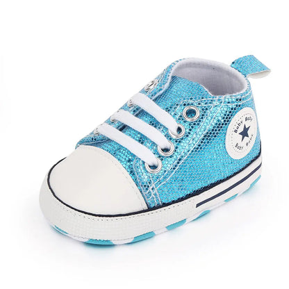 Baby Sequined Canvas Shoes - Stylish Casual First Walking Shoes