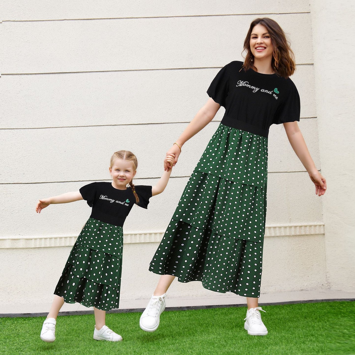 Fashion Mother Daughter Matching Outfits Letter Printed