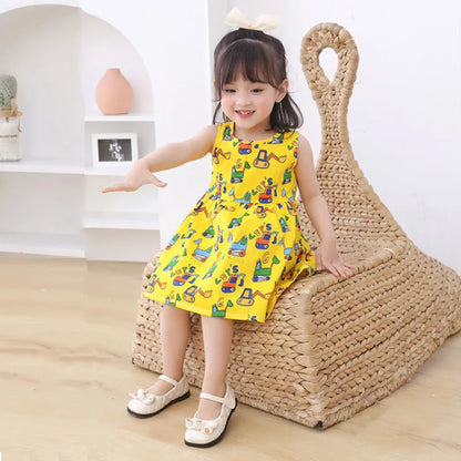 Cotton Sleeveless Flower Dress: Summer Princess Party Outfit