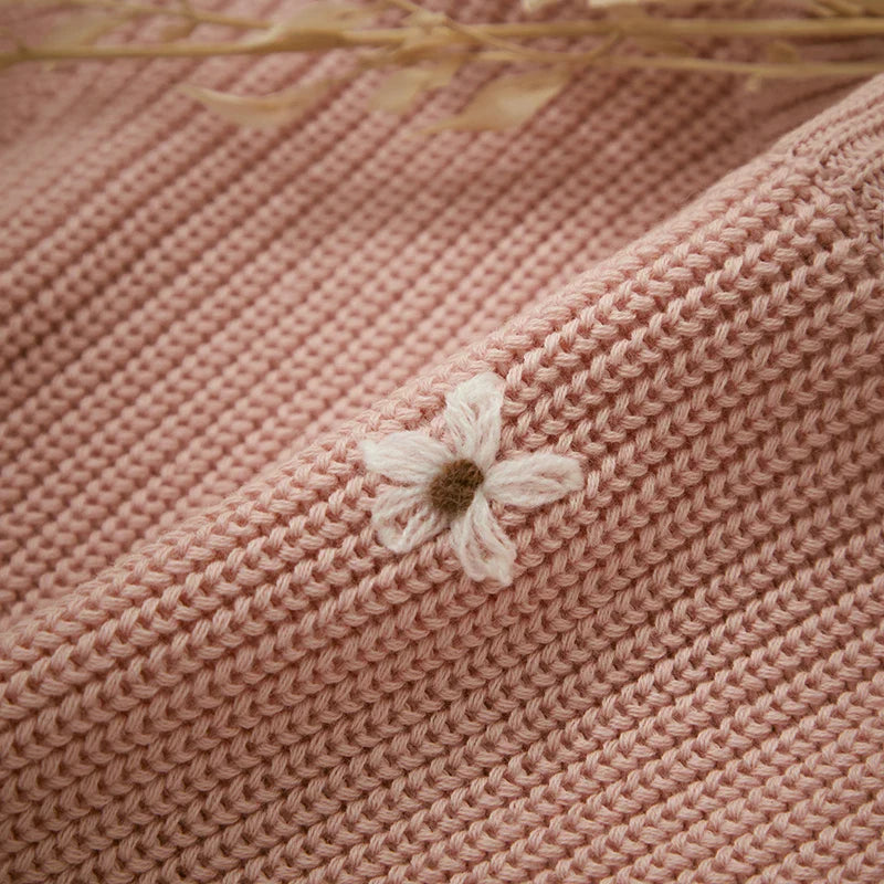 Cute Flower Knit Sweater - Cozy Knitwear for Newborns