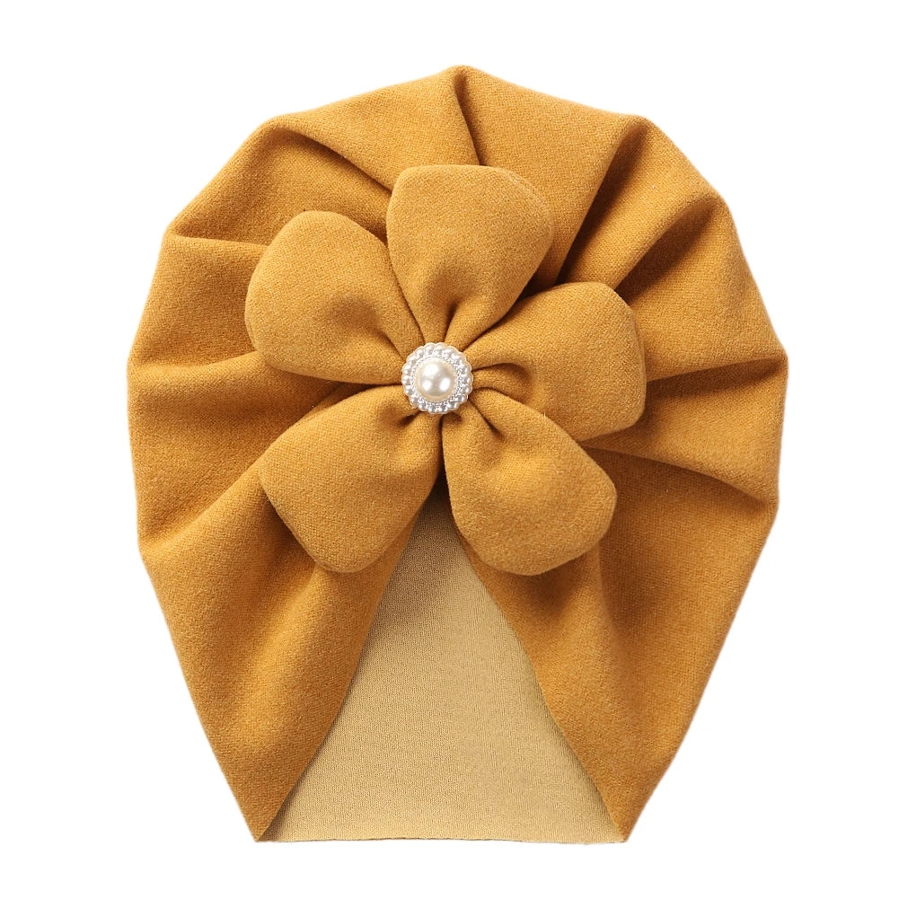 Pearl Turban Baby Hat: Elegant Headwear for Newborns