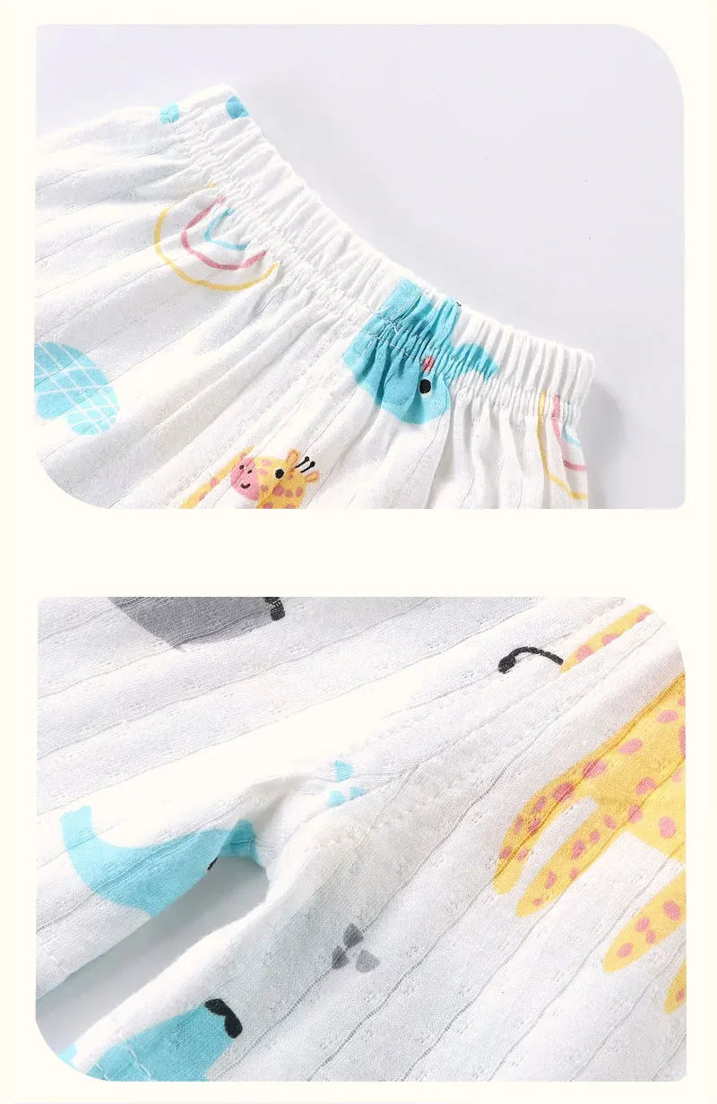 Cute Summer Set: Print Sleeveless Top & Shorts for Kids