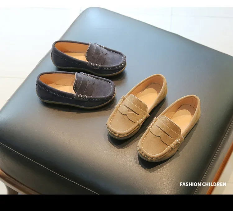 Stylish Solid Color Leather Shoes for Boys