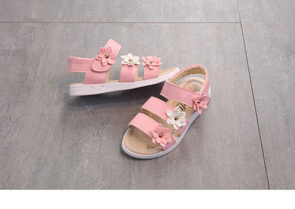 Girl's Summer Floral Sandals - Princess Fashion
