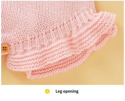 Knitted Baby Girls Summer Rompers