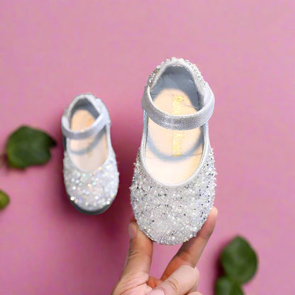 Rhinestone Leather Princess Shoes - Girls' Spring