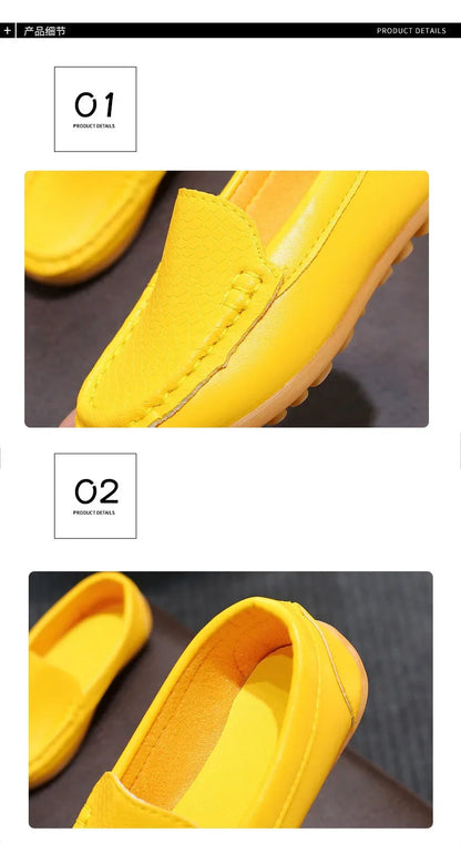 Kids' PU Leather Slip-On Moccasin Loafers