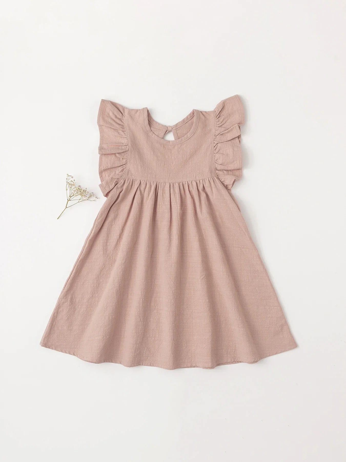 Baby Girls' Tie-back Overall Dress: Cotton Summer Casual Wear