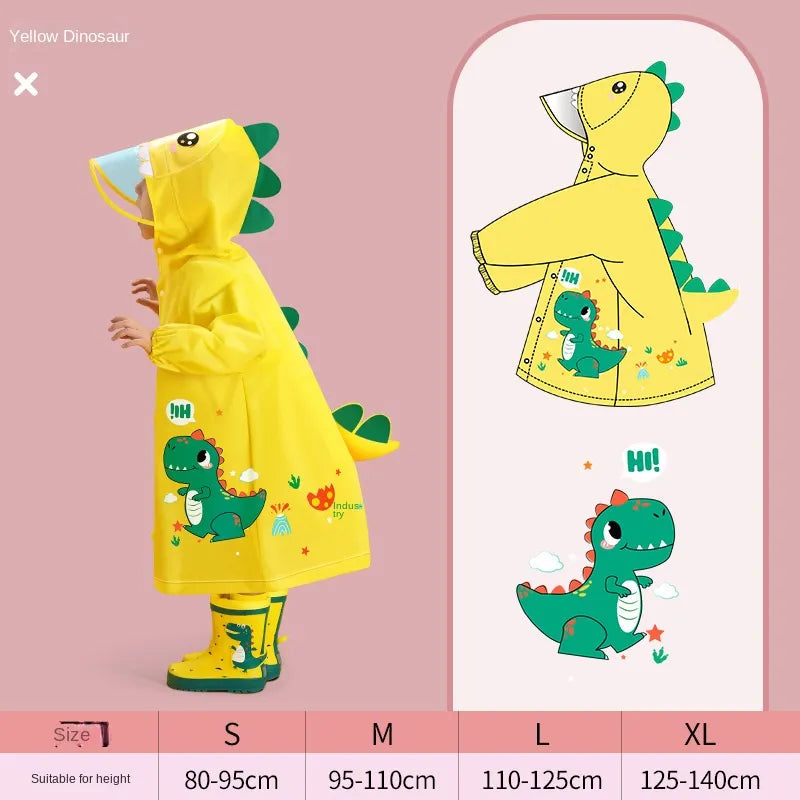 Cartoon Raincoat with Storage Bag