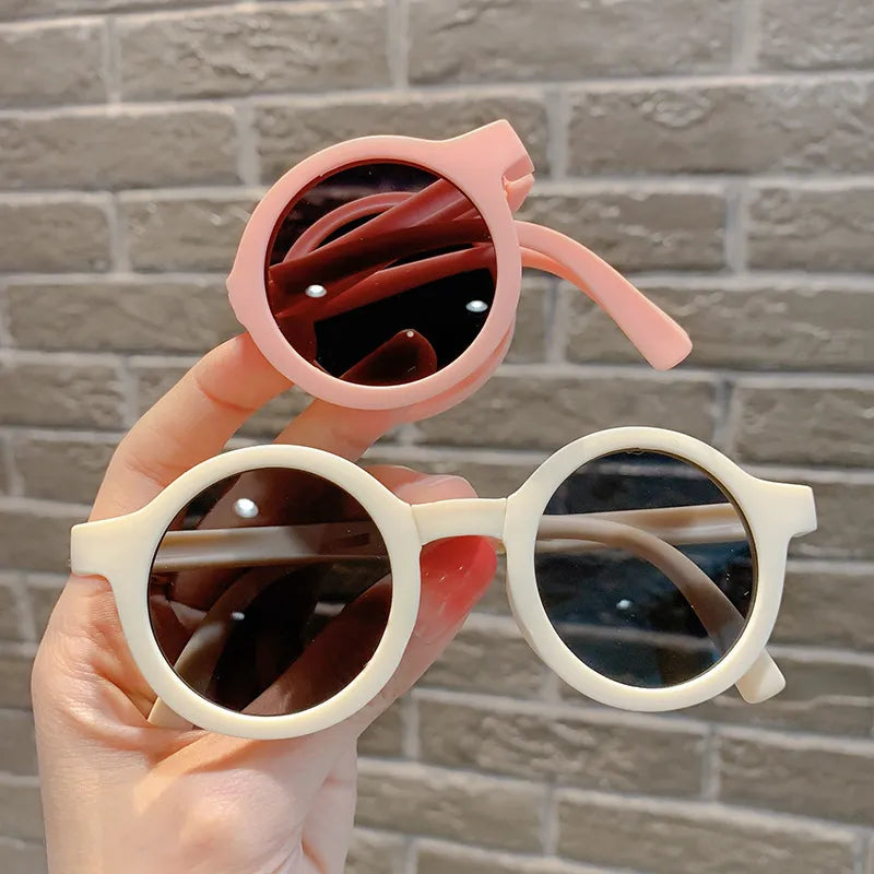 Retro Foldable Round Sunglasses for Baby