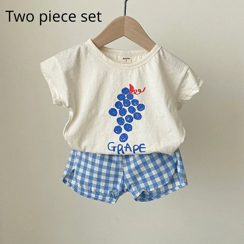 Cotton Sleeveless Baby Pajama Sets: Cartoon Homewear for Summer