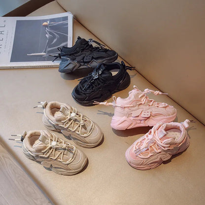 Kids Plush Sneakers: Waterproof and Comfortable Sports Shoes
