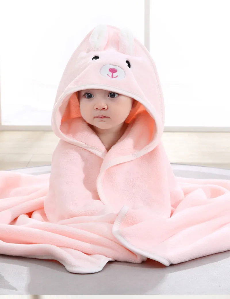 Cartoon Animal Hooded Baby Towel - Cozy Bath Time Essential