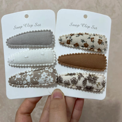 Cute Baby Girl Hair Clips: Flower Print, Sweet (2 Sets/Lot)