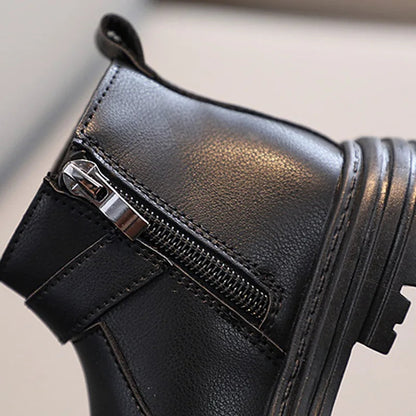 Autumn Winter Children's Snow Boots: Warm and Casual Leather Boots