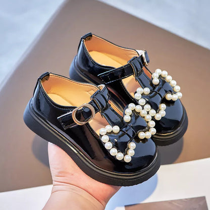 Girls Princess Flats with Bow-knot & Pearls