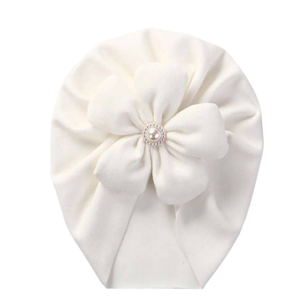 Pearl Turban Baby Hat: Elegant Headwear for Newborns