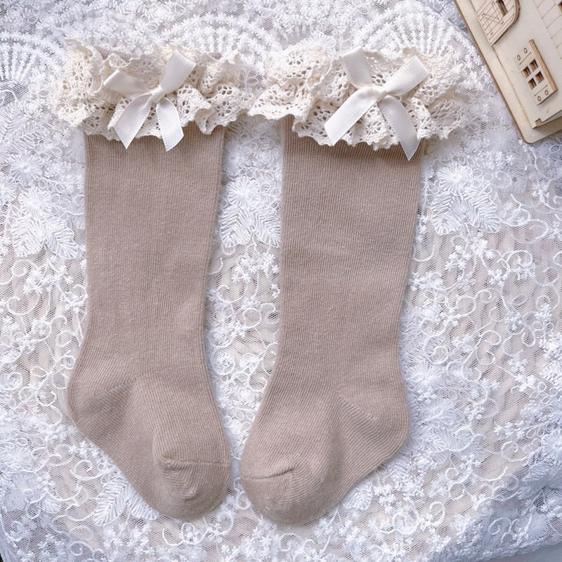 Knee High Lace  Ruffle Long Sock