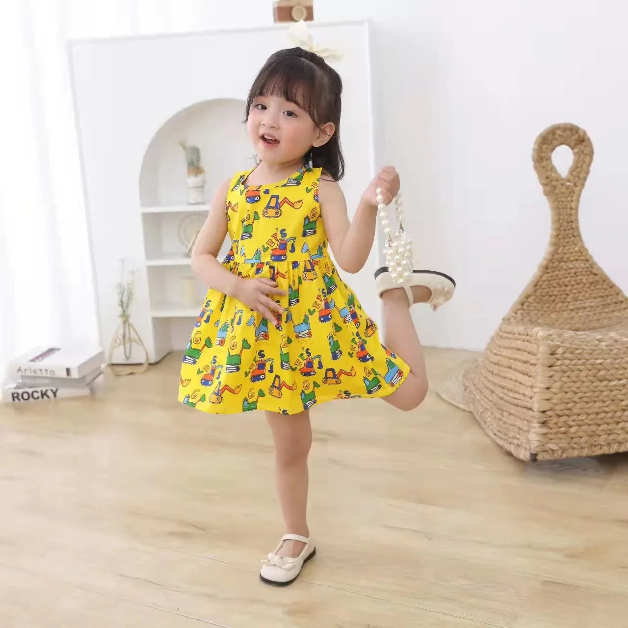 Cotton Sleeveless Flower Dress: Summer Princess Party Outfit