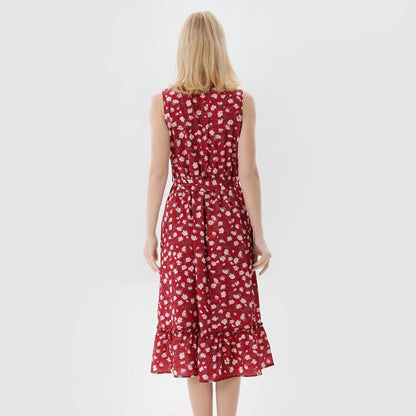 Dress Mother Daughter V Neck Sleeveless In Family Matching