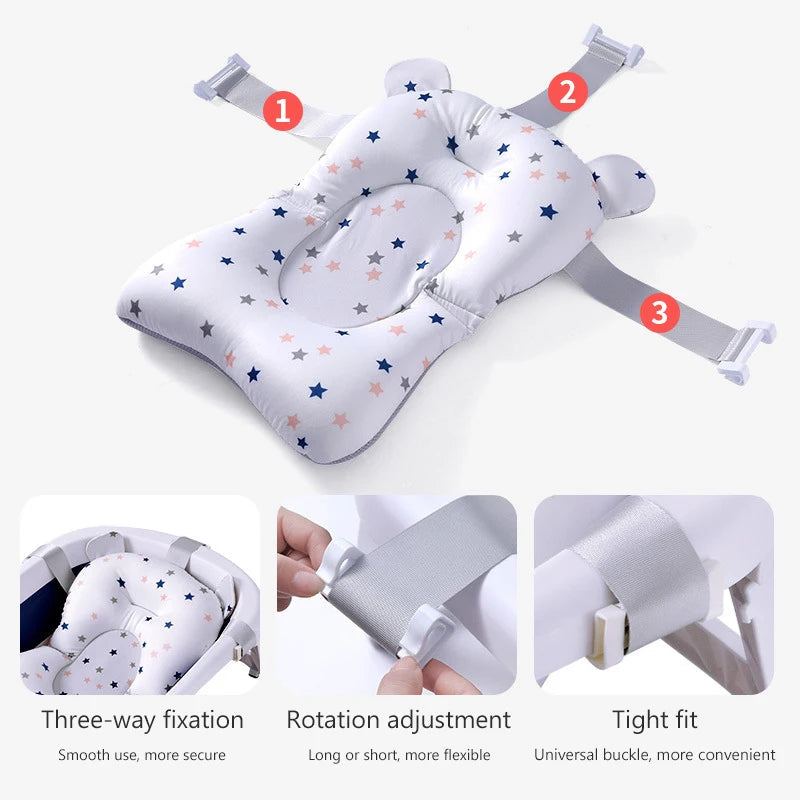 Foldable Baby Bath Support Mat: Infant Comfort Essential
