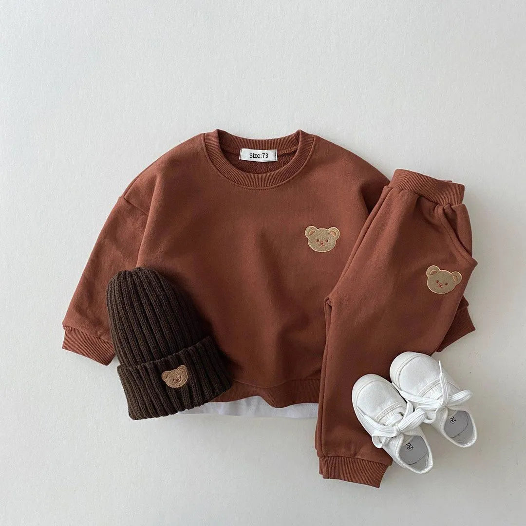 Fashion Toddler Bear Sweatshirt Set