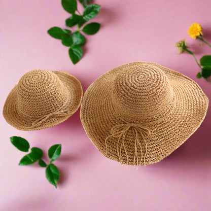 Child Summer Straw Hat: Foldable Beach Cap