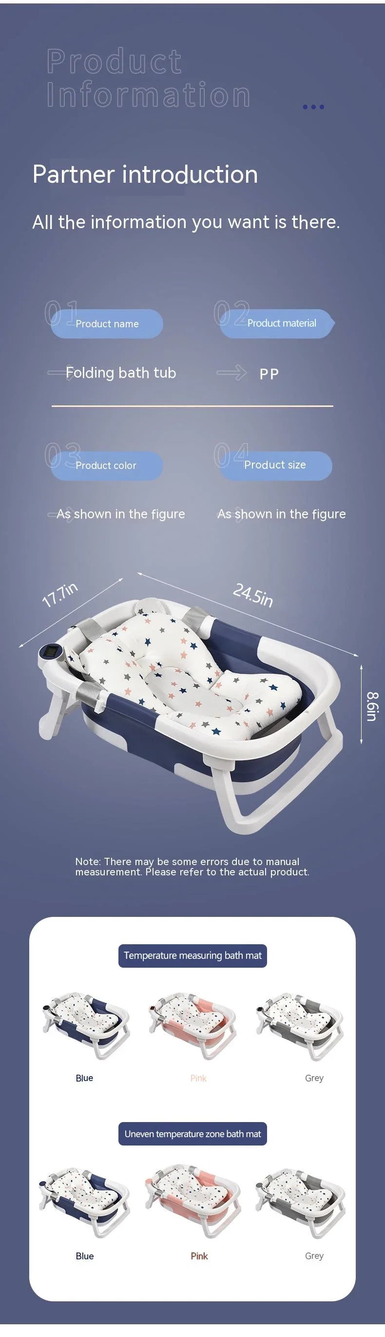 Real-time Temperature Silicone Baby Bath Tub