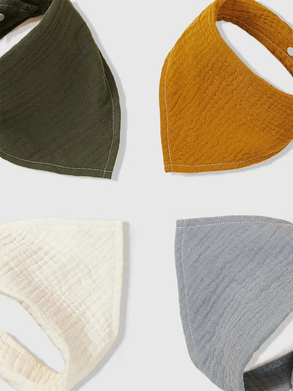 Organic Cotton Bibs: Super Absorbent 4-Pack Set for Babies