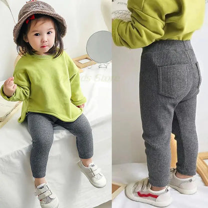 Vertical Stripes Cotton Pants - Stylish Leggings for Kids