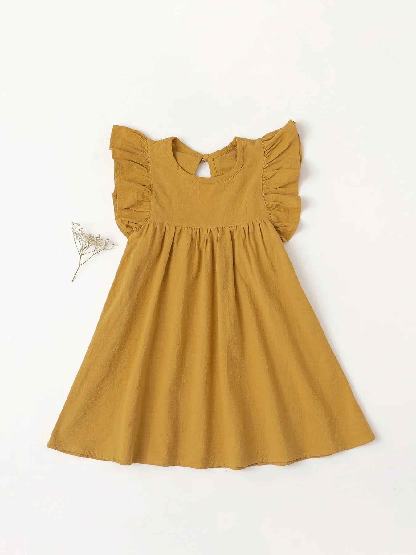 Baby Girls' Tie-back Overall Dress: Cotton Summer Casual Wear