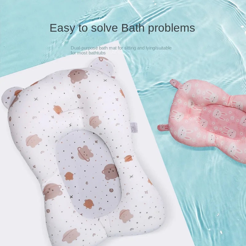 Cartoon Baby Bath Pad - Non-Slip, Foldable, Comfortable