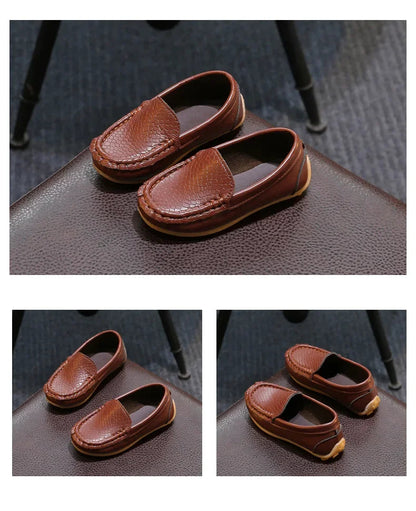 Kids' PU Leather Slip-On Moccasin Loafers