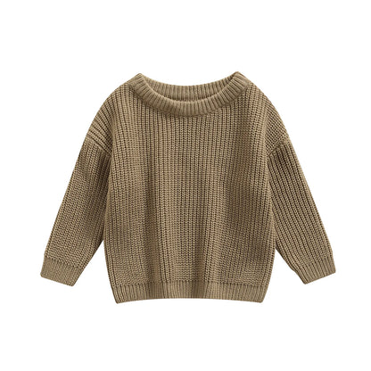 Autumn Long-Sleeved Knitted Sweater for Babies