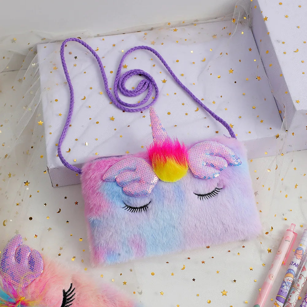 Plush Unicorn Shoulder Bag