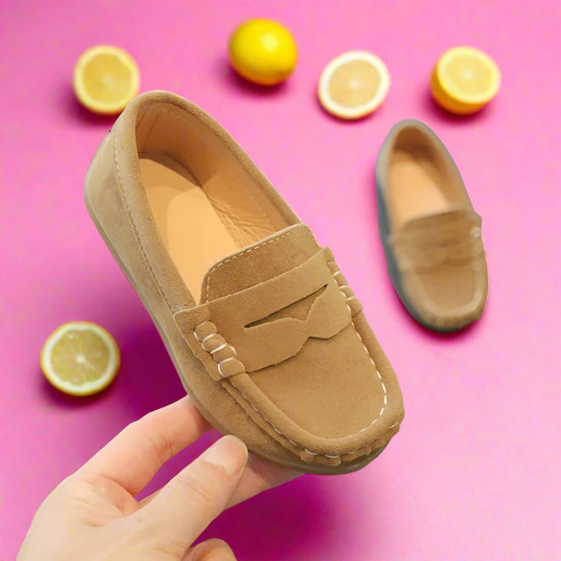 Stylish Solid Color Leather Shoes for Boys