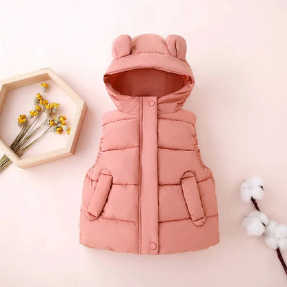 Toddler Hooded Cotton Padded Vests (1Yrs-7Yrs)