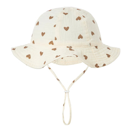 Summer Baby Cotton Bucket Hat: Sunscreen Outdoor Cap