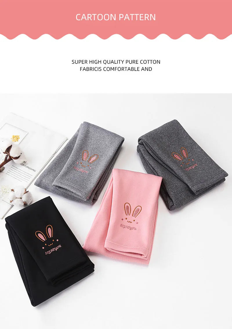Cute Rabbit Leggings - Warm & Cozy for Girls (Autumn/Winter)