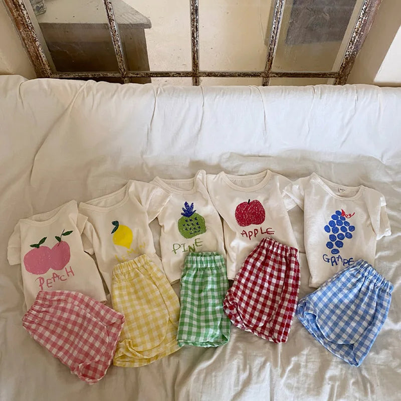 Cotton Sleeveless Baby Pajama Sets: Cartoon Homewear for Summer