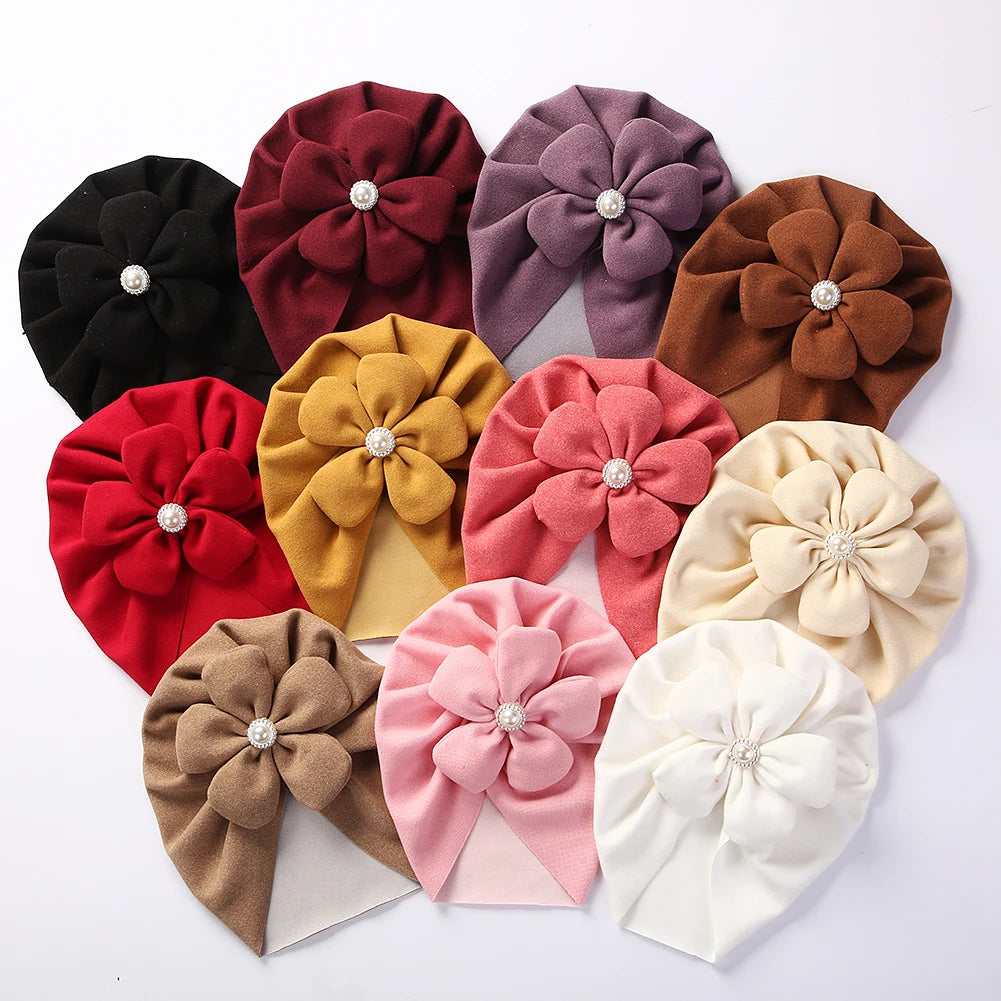 Pearl Turban Baby Hat: Elegant Headwear for Newborns