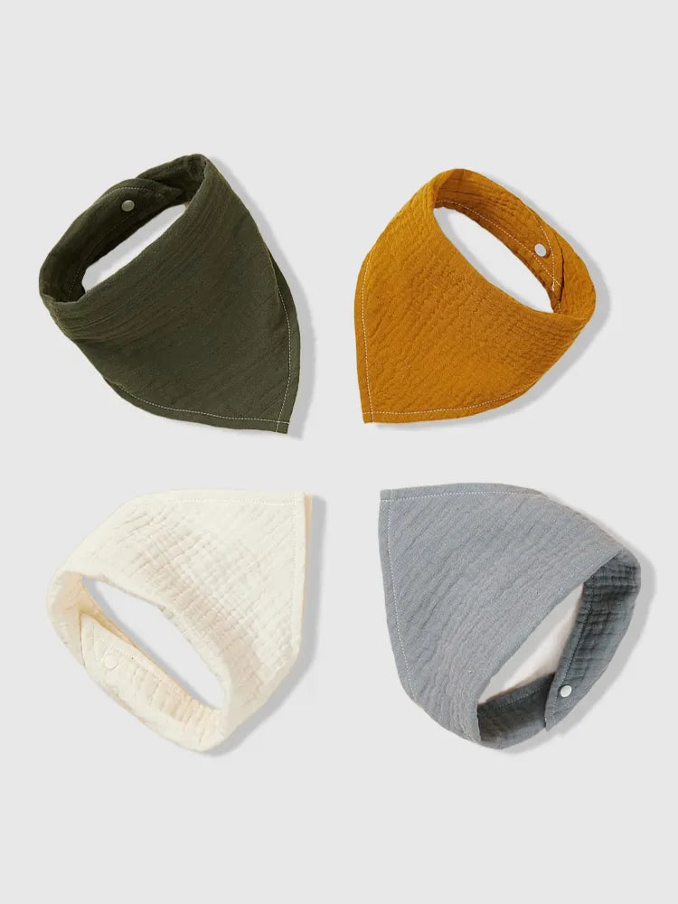 Organic Cotton Bibs: Super Absorbent 4-Pack Set for Babies