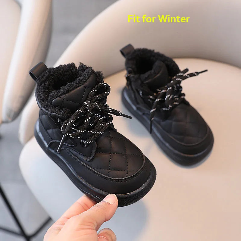 Plaid Fashion Kids Snow Boots