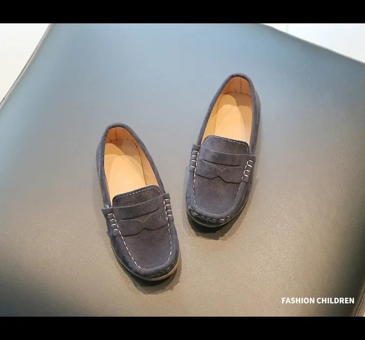 Stylish Solid Color Leather Shoes for Boys