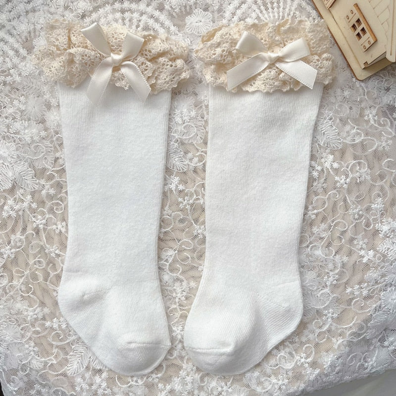 Knee High Lace  Ruffle Long Sock