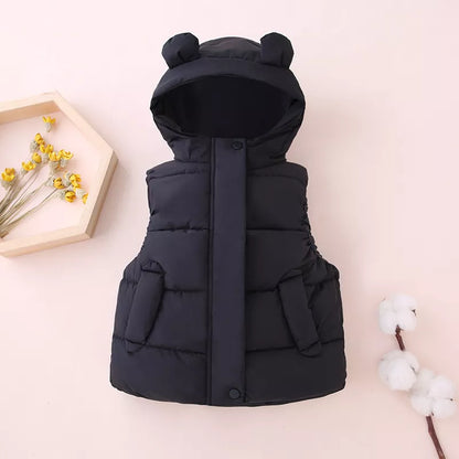 Toddler Hooded Cotton Padded Vests (1Yrs-7Yrs)