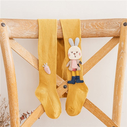 Pantyhose of Knitted Cartoon Rabbit Kids Girls Tight