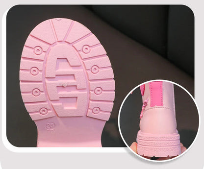 Chic Pink Rubber Boots for Fashionable Little Princesses