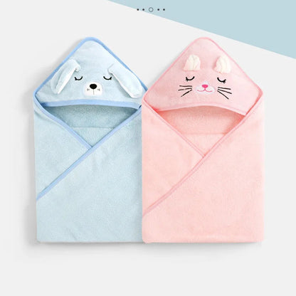 Cartoon Animal Hooded Baby Towel - Cozy Bath Time Essential